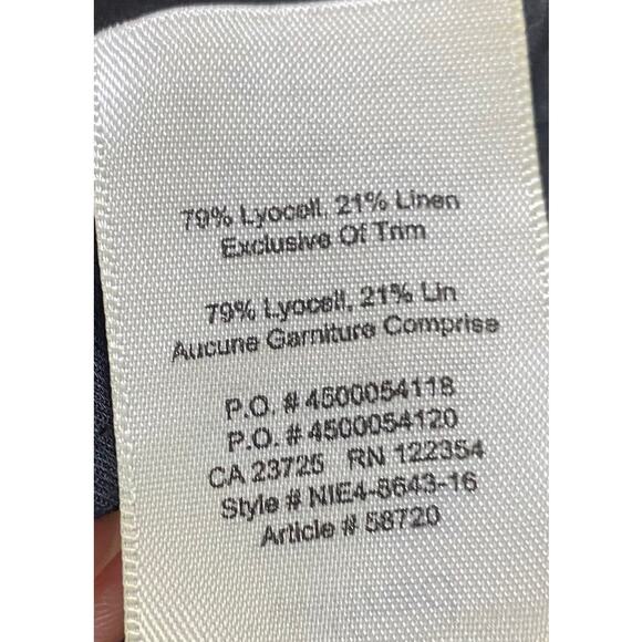 Aritzia Wilfred Linen Blend Tunic Long Sleeve Button V Neck Mini Dress Black XS - Picture 8 of 9